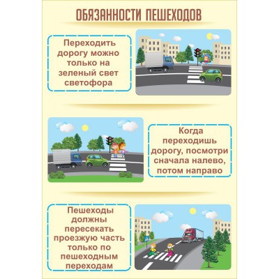 Стенд "Обязанности пешехода"